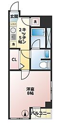 カーサビアンカ清澄白河 1Kの間取図画像