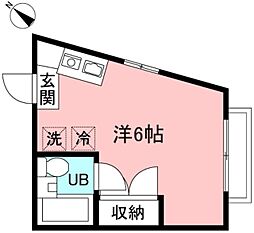 クレセントハウスパート2 ワンルームの間取図画像
