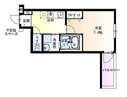 フジパレス堺長曽根町 3階1Kの間取り