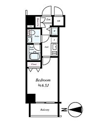 ブライズ両国 2階1Kの間取り