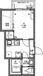 KEIAI RESIDENCE 西浦和 1Kの間取図画像