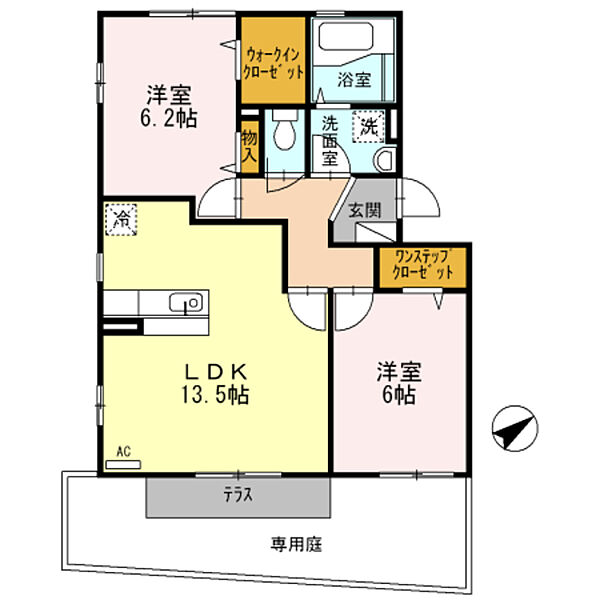 エムズ　フォレスタ ｜大阪府泉大津市森町１丁目(賃貸アパート2LDK・1階・60.88㎡)の写真 その2