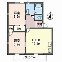 アーバンパレス中筋 B203 ｜ 兵庫県宝塚市中筋５丁目68-1（賃貸アパート2LDK・2階・50.42㎡） その2