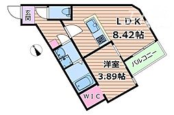 阪急千里線 千里山駅 徒歩8分の賃貸アパート 1階1LDKの間取り