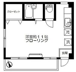 SANGI4 ワンルームの間取図画像