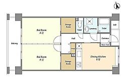 アーバンライフ目白駅前1号棟 2DKの間取図画像