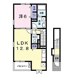 エトワール伏山 1LDKの間取図画像