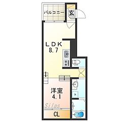 Stage今福西 1LDKの間取図画像