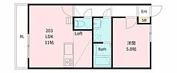 VERDE ARIA 1LDKの間取図画像