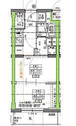 ラヴィエール住吉駅前 2Kの間取図画像