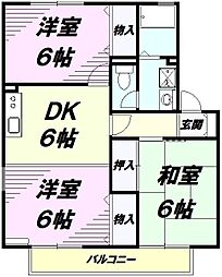 ボナール杉本 1階3DKの間取り