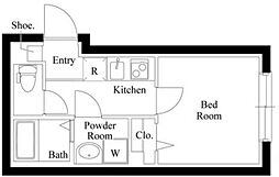Mステージ志村坂上 3階1Kの間取り