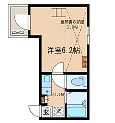 京急本線 大森町駅 徒歩6分の賃貸アパート 3階1Kの間取り