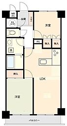 ライオンズマンション小田急相模原 2LDKの間取図画像