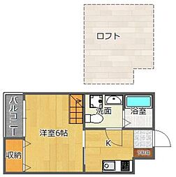 フラワーダイニング吉塚 1SKの間取図画像