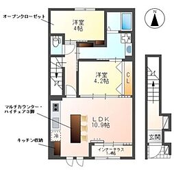 サングリーン 2階2LDKの間取り