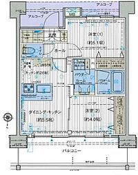 オーキッドレジデンス森下 7階2DKの間取り