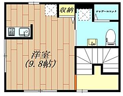 Bonvoyage 3階ワンルームの間取り