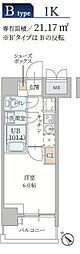 プランドール新北野 1Kの間取図画像