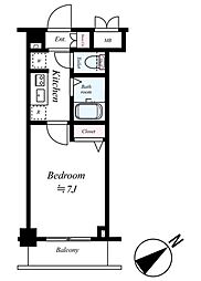 アヴィニティー上板橋 4階1Kの間取り