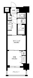 日神デュオステージ亀戸 1DKの間取図画像