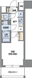 Osaka Metro谷町線 谷町六丁目駅 徒歩1分の賃貸マンション 3階1Kの間取り