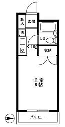 小林ビル 4階1Kの間取り