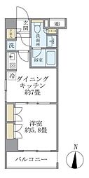 ParkSphere中野富士見町 1DKの間取図画像