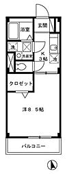 リリー 1Kの間取図画像