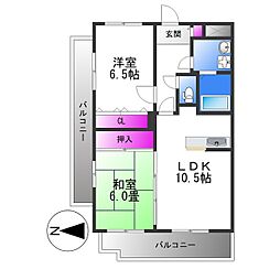 パラッツオ・ディ・ミヤモト 2LDKの間取図画像