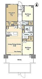 ドゥーエ町屋2 1SLDKの間取図画像