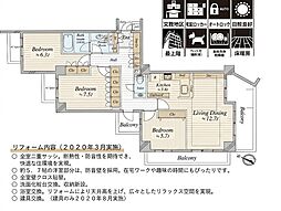 サンクタス広尾常磐松イーストコート 3LDKの間取図画像