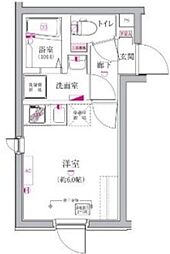 ベルシードステアー西新井 1階ワンルームの間取り