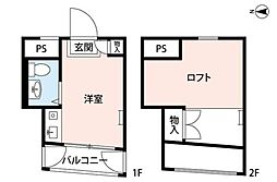 ボヌール上石神井 4階ワンルームの間取り