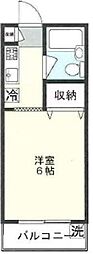 ランドフォレストM新百合ヶ丘 1Kの間取図画像