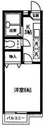 ジョワコリーヌ 1Kの間取図画像