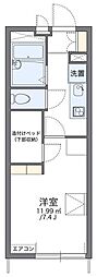 レオパレスルーナ 1階1Kの間取り