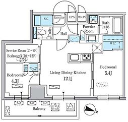 パークアクシス板橋本町ステーションゲート 6階2SLDKの間取り