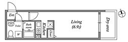 ZESTY神楽坂2 1Kの間取図画像