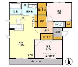 PENNYLANEA 2LDKの間取図画像