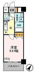 グランドライズ 1Kの間取図画像