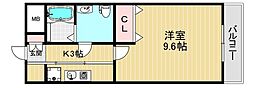 クリアグラン 1Kの間取図画像