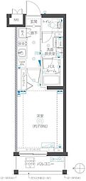 川崎市高津区千年マンション 1Kの間取図画像