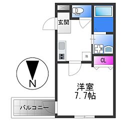 フジパレス桑津5番館 1Kの間取図画像