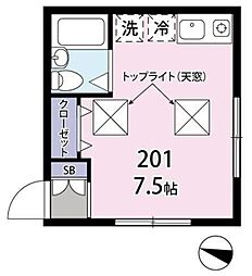ジュネス雪谷 ワンルームの間取図画像