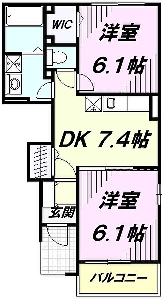 メゾンフラン ｜東京都清瀬市中清戸５丁目(賃貸アパート2DK・1階・44.70㎡)の写真 その2