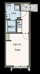 Agrande Tsuruse 1階1Kの間取り