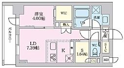 タスキプライムテラス後楽園 2階1SLDKの間取り