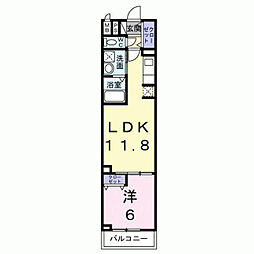 グランデ蒲生茜町 1LDKの間取図画像