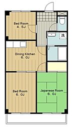 ロイヤルタウン下九沢 1階3DKの間取り